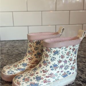 H&M Kids Floral Rain Boots - Cream, Blue, Pink